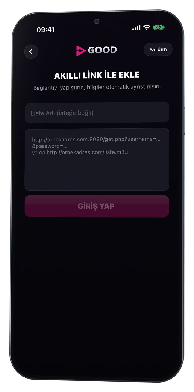 Akıllı Link ile Ekle ekranı